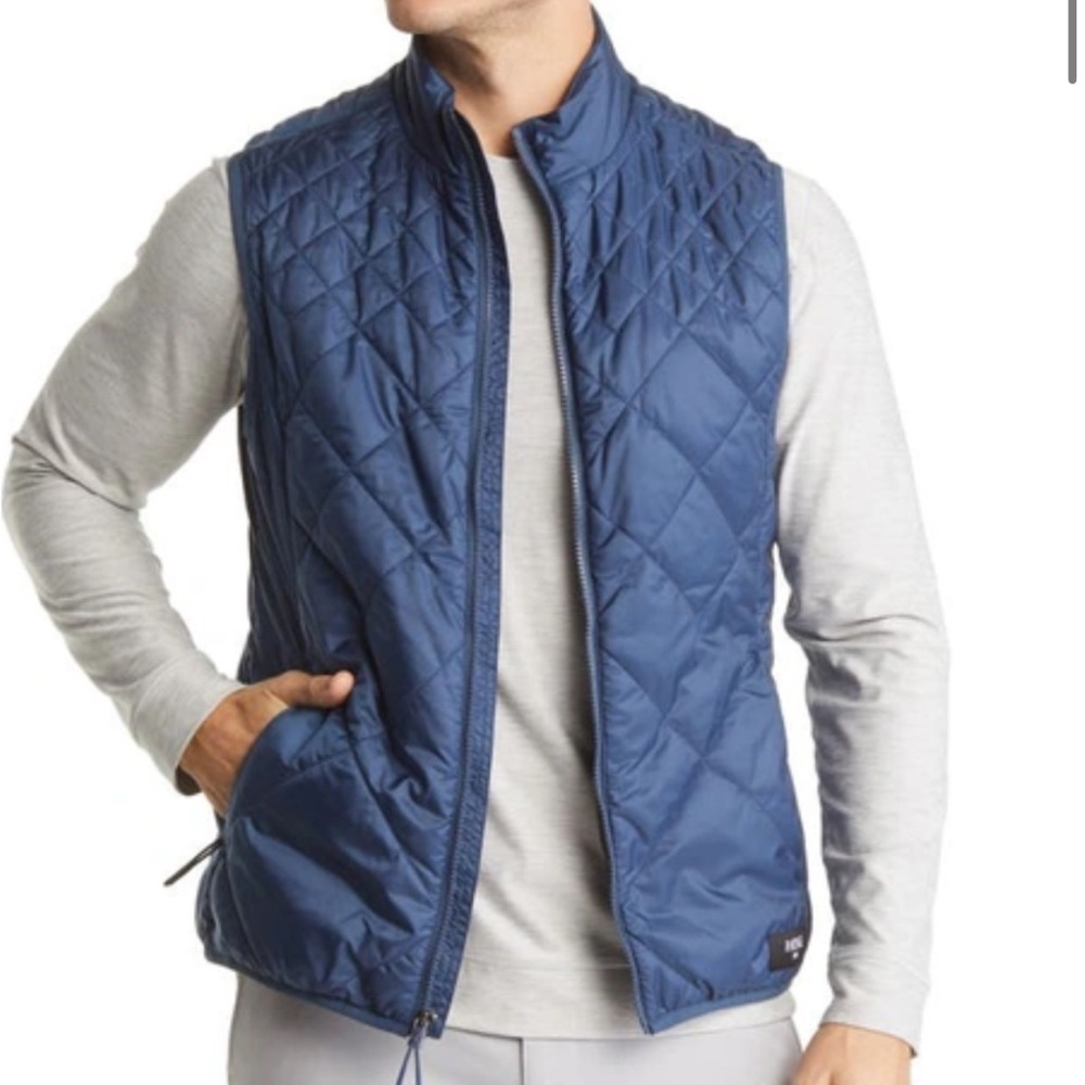 Rhône TUNDRA QUILTED MEN’S VEST IN STEEL BLUE Sz LARGE GORPCORE